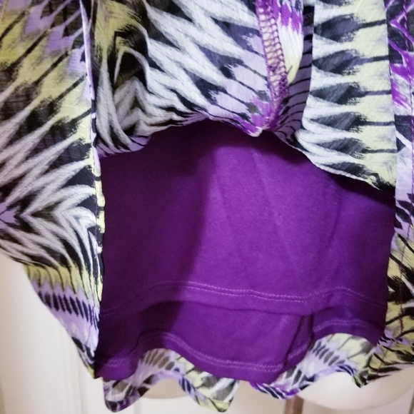 NY & CO purple chiffon overlay tank top camisole - Picture 6 of 7